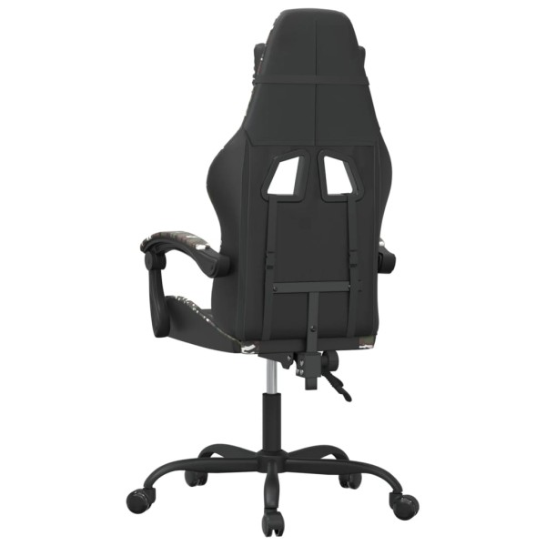 Silla gaming giratoria cuero sintético negro y camuflaje Silla gaming giratoria cuero sintético negro y camuflaje