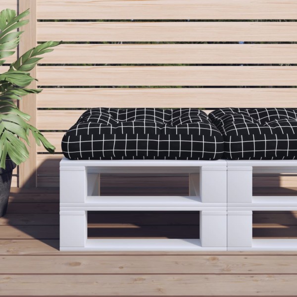 Cojín para palés tela Oxford a cuadros negro 60x61,5x10 cm Cojín para palés tela Oxford a cuadros negro 60x61,5x10 cm