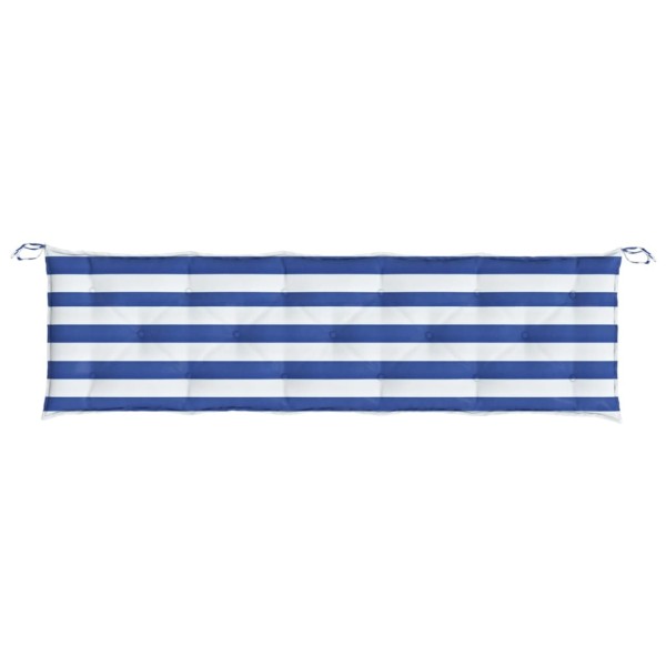 Cojines banco de jardín 2 uds tela Oxford azul y blanco a rayas Cojines banco de jardín 2 uds tela Oxford azul y blanco a rayas