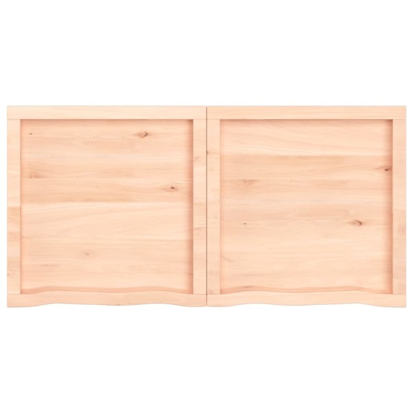 Estante de pared madera maciza roble sin tratar 120x60x(2-4) cm