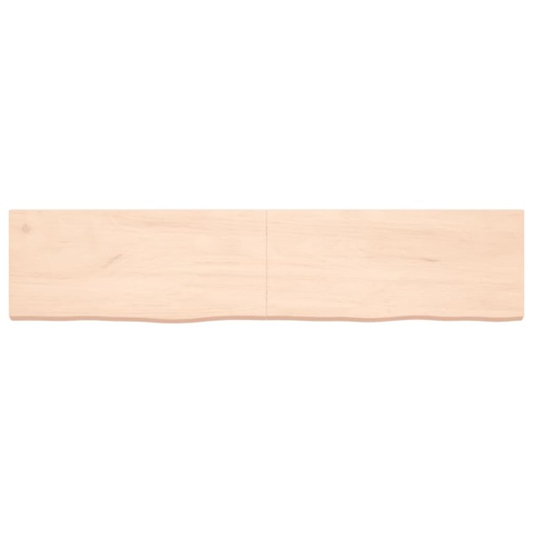 Estante de pared madera maciza roble sin tratar 180x40x(2-6) cm