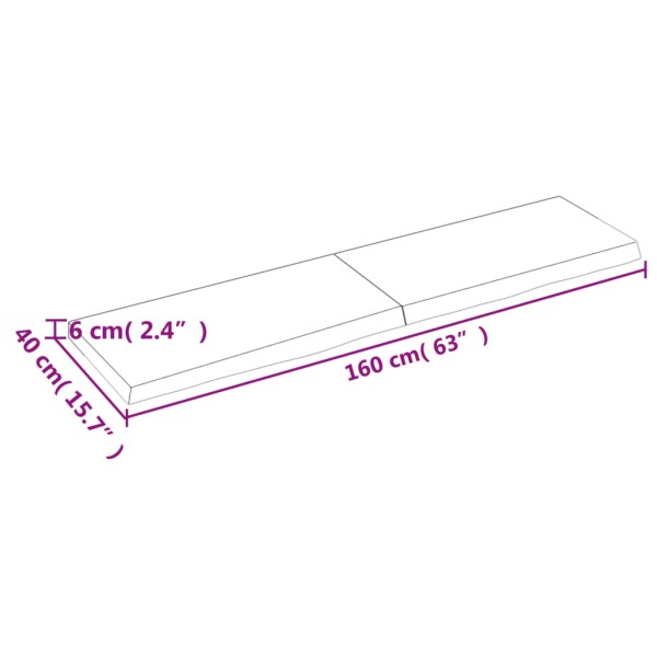 Estante pared madera roble tratada marrón claro 160x40x(2-6) cm Estante pared madera roble tratada marrón claro 160x40x(2-6) cm