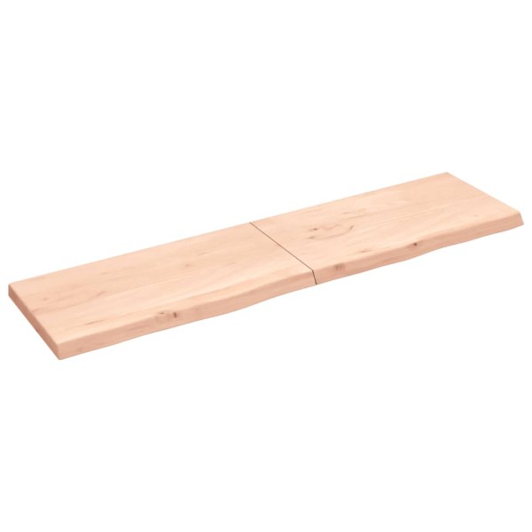 Estante de pared madera maciza roble sin tratar 200x50x(2-6) cm Estante de pared madera maciza roble sin tratar 200x50x(2-6) cm