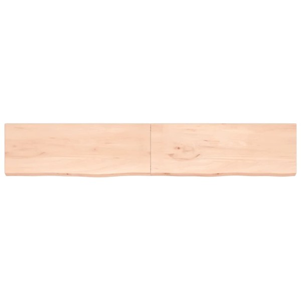 Estante de pared madera maciza roble sin tratar 220x40x(2-4) cm Estante de pared madera maciza roble sin tratar 220x40x(2-4) cm