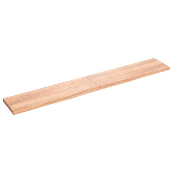 Estante pared madera roble tratada marrón claro 200x30x(2-4) cm Estante pared madera roble tratada marrón claro 200x30x(2-4) cm