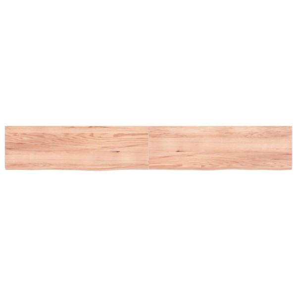Estante pared madera roble tratada marrón claro 200x30x(2-4) cm Estante pared madera roble tratada marrón claro 200x30x(2-4) cm