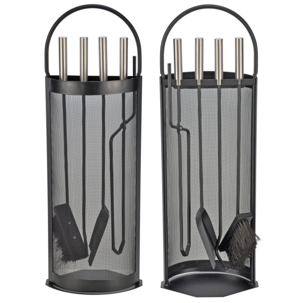 HI Juego de utensilios para chimenea 5 piezas negro 23x14,8x66 HI Juego de utensilios para chimenea 5 piezas negro 23x14,8x66