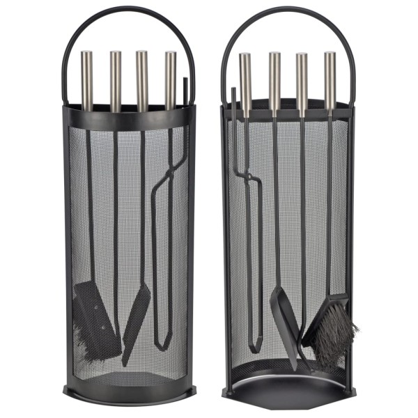 HI Juego de utensilios para chimenea 5 piezas negro 23x14,8x66 HI Juego de utensilios para chimenea 5 piezas negro 23x14,8x66