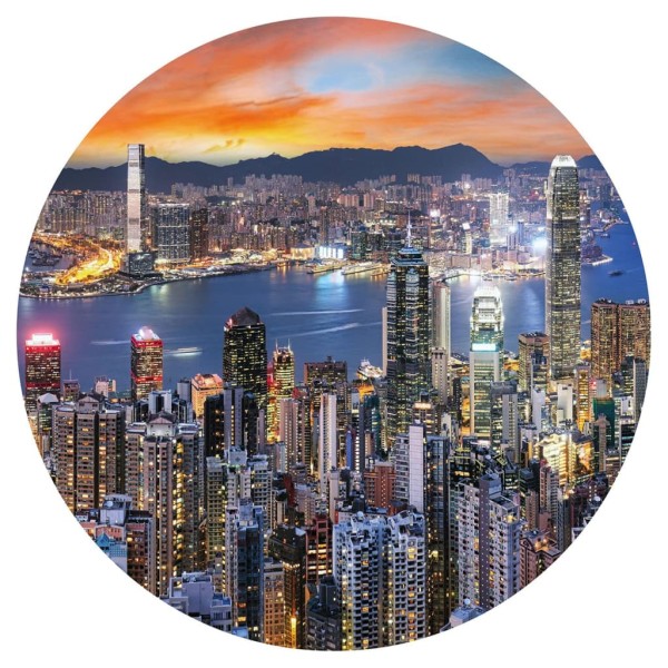 WallArt Círculo de papel pintado Skyline by Night 142,5 cm WallArt Círculo de papel pintado Skyline by Night 142,5 cm