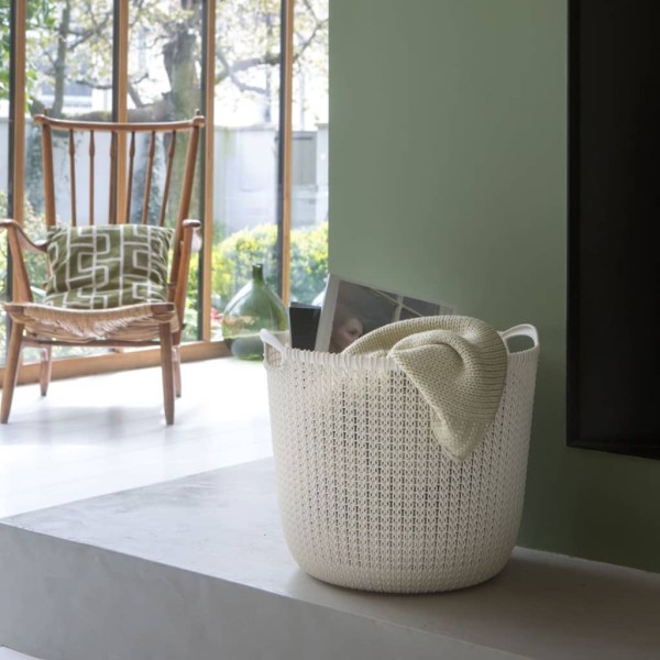 Curver Cesta de almacenamiento Knit redonda L blanco crema Curver Cesta de almacenamiento Knit redonda L blanco crema