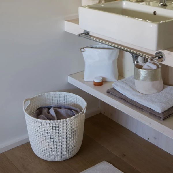 Curver Cesta de almacenamiento Knit redonda L blanco crema Curver Cesta de almacenamiento Knit redonda L blanco crema