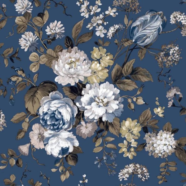 Noordwand Papel pintado Blooming Garden 6 Big Flowers azul y Noordwand Papel pintado Blooming Garden 6 Big Flowers azul y