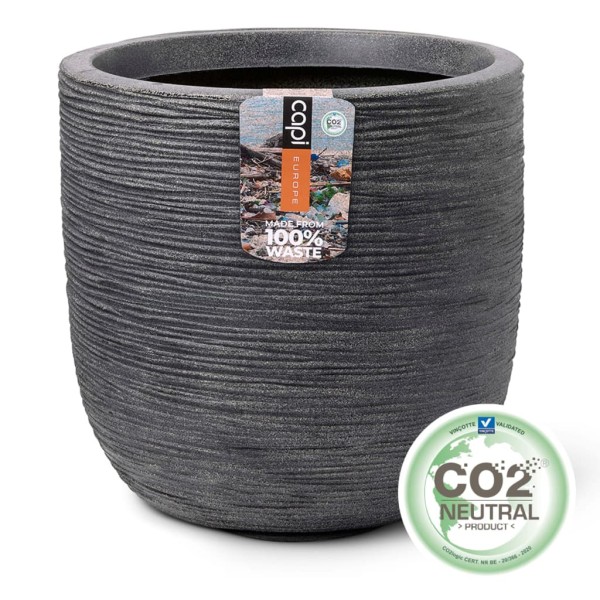 Capi Macetero Waste Rib gris 43x41 cm Capi Macetero Waste Rib gris 43x41 cm