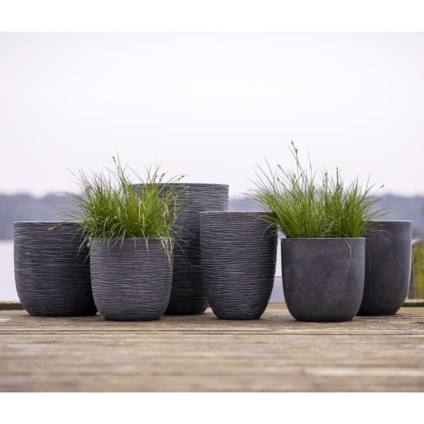 Capi Macetero Waste Rib gris 43x41 cm Capi Macetero Waste Rib gris 43x41 cm