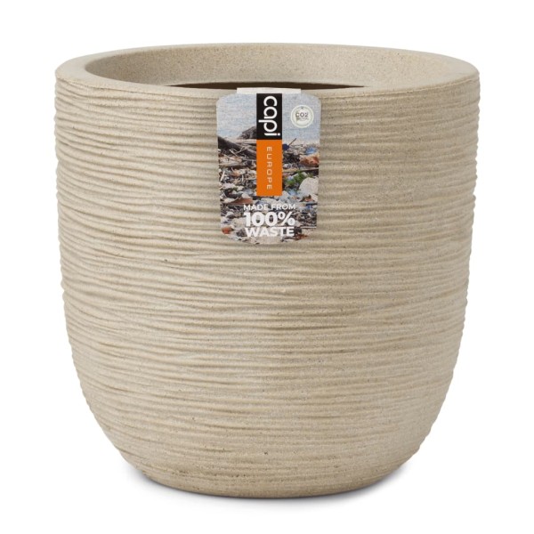 Capi Macetero Waste Rib beige terrazo 43x41 cm Capi Macetero Waste Rib beige terrazo 43x41 cm