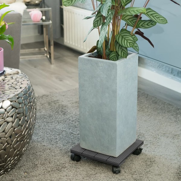 Nature Soporte con ruedas para plantas cuadrado WPC gris 30x30 Nature Soporte con ruedas para plantas cuadrado WPC gris 30x30