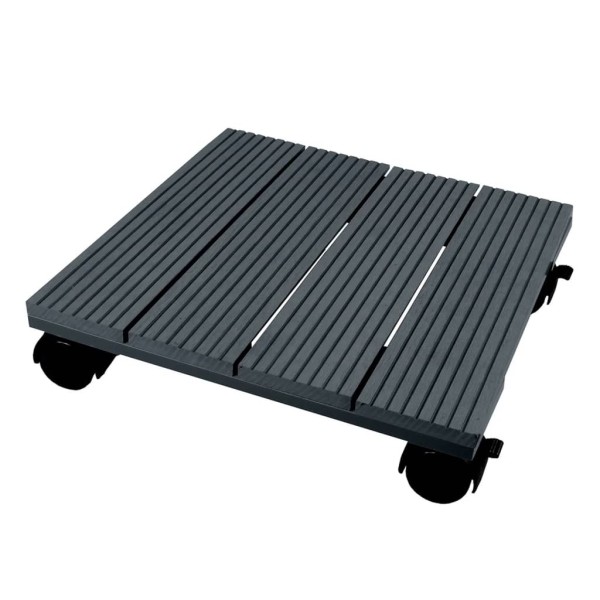 Nature Soporte con ruedas para plantas cuadrado WPC gris 30x30 Nature Soporte con ruedas para plantas cuadrado WPC gris 30x30