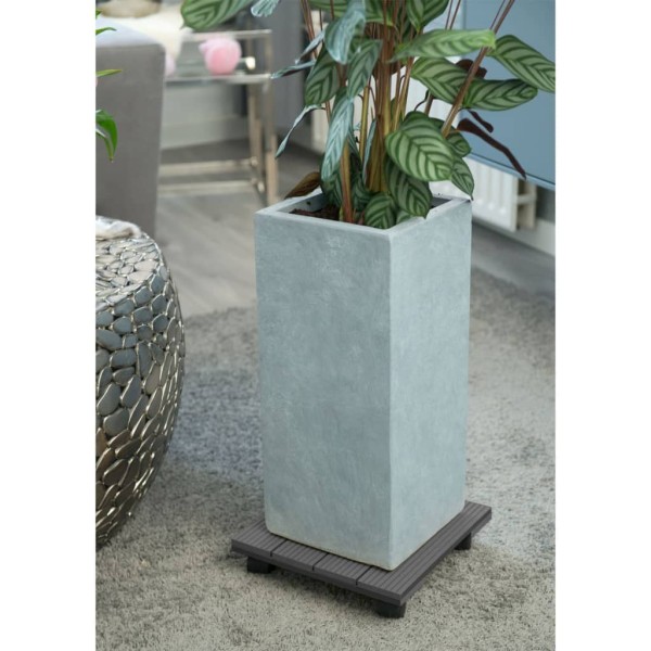 Nature Soporte con ruedas para plantas cuadrado WPC gris 30x30 Nature Soporte con ruedas para plantas cuadrado WPC gris 30x30