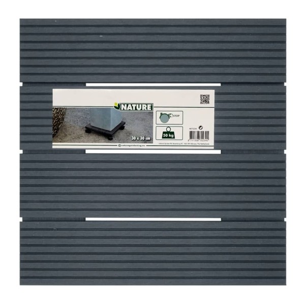 Nature Soporte con ruedas para plantas cuadrado WPC gris 30x30 Nature Soporte con ruedas para plantas cuadrado WPC gris 30x30