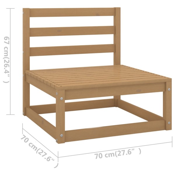 Set de muebles de jardín 2 pzas cojines madera pino marrón miel