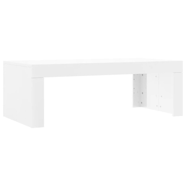 Mesa de centro madera de ingeniería blanco brillo 102x50x36 cm Mesa de centro madera de ingeniería blanco brillo 102x50x36 cm