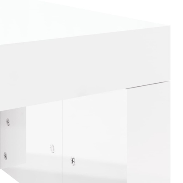 Mesa de centro madera de ingeniería blanco brillo 102x50x36 cm Mesa de centro madera de ingeniería blanco brillo 102x50x36 cm