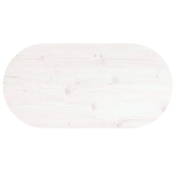 Tablero de mesa ovalado madera maciza pino blanco 70x35x2,5 cm Tablero de mesa ovalado madera maciza pino blanco 70x35x2,5 cm