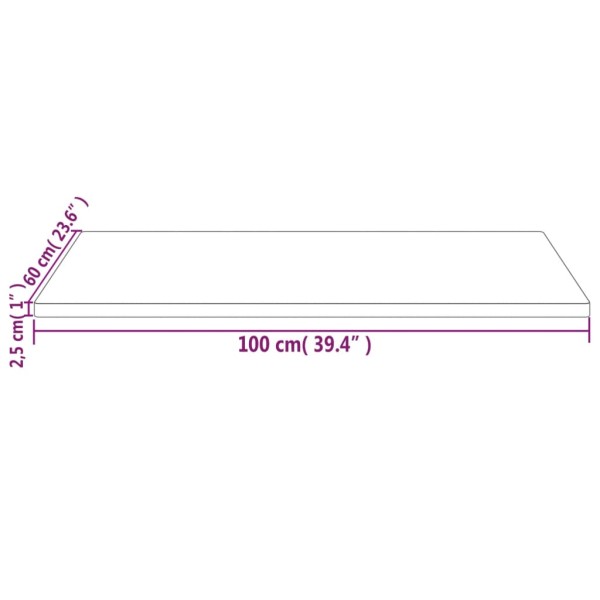 Tablero de mesa rectangular madera de pino blanco 100x60x2,5 cm Tablero de mesa rectangular madera de pino blanco 100x60x2,5 cm