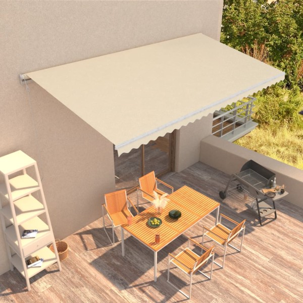 Toldo retráctil automático color crema 600x300 cm Toldo retráctil automático color crema 600x300 cm