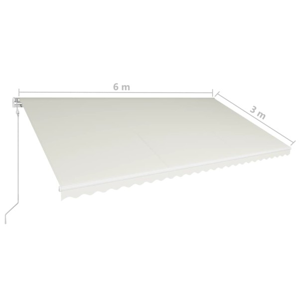 Toldo retráctil automático color crema 600x300 cm Toldo retráctil automático color crema 600x300 cm