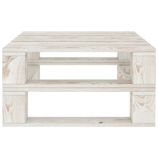 Juego de muebles de palets para jardín 7 piezas madera blanco Juego de muebles de palets para jardín 7 piezas madera blanco