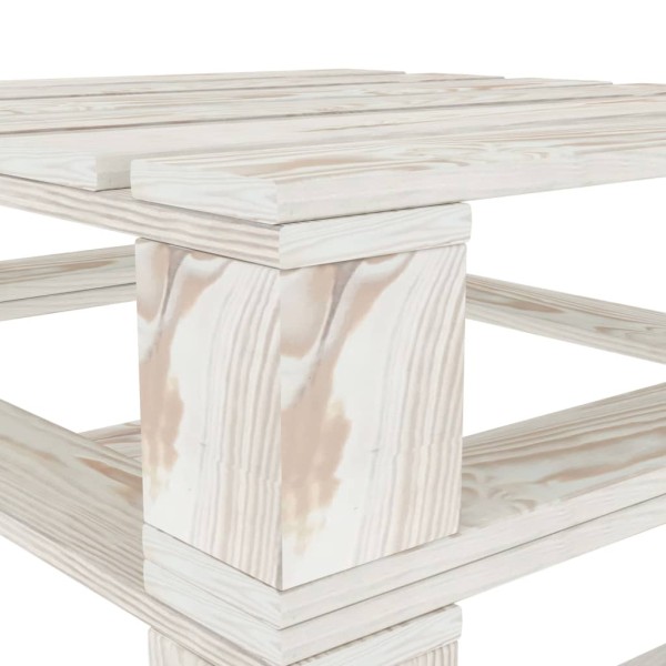 Juego de muebles de palets para jardín 7 piezas madera blanco Juego de muebles de palets para jardín 7 piezas madera blanco