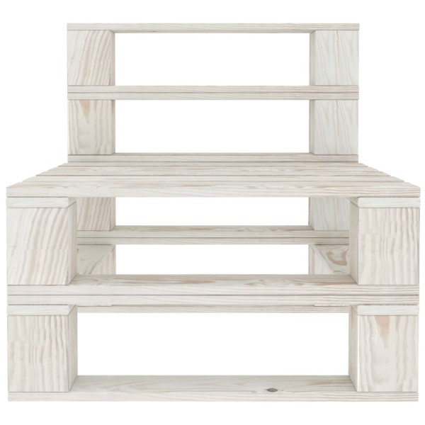 Juego de muebles de palets para jardín 7 piezas madera blanco Juego de muebles de palets para jardín 7 piezas madera blanco