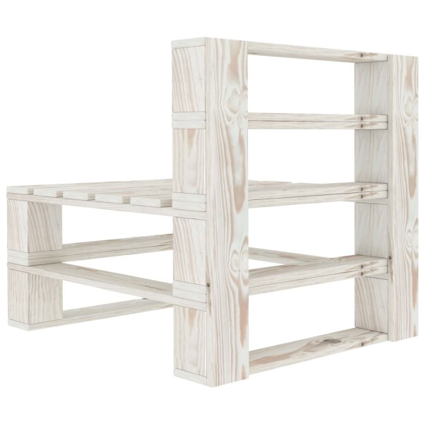 Juego de muebles de palets para jardín 7 piezas madera blanco Juego de muebles de palets para jardín 7 piezas madera blanco
