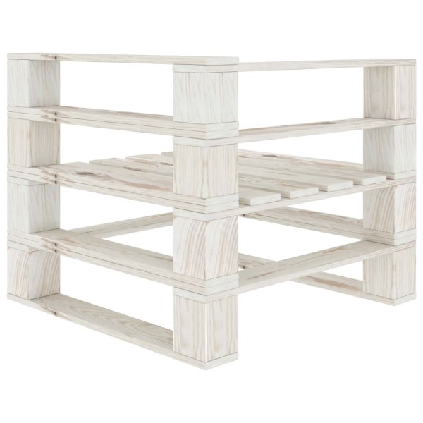 Juego de muebles de palets para jardín 7 piezas madera blanco Juego de muebles de palets para jardín 7 piezas madera blanco