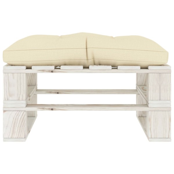 Otomana de palets de jardín madera con cojín crema Otomana de palets de jardín madera con cojín crema