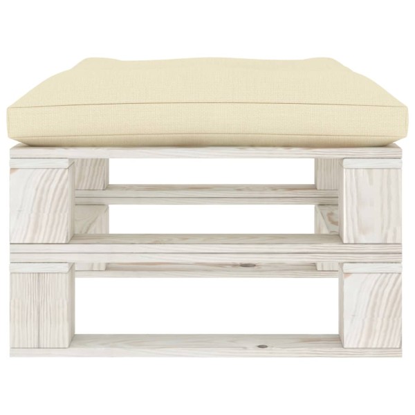 Otomana de palets de jardín madera con cojín crema Otomana de palets de jardín madera con cojín crema