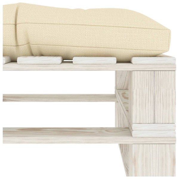 Otomana de palets de jardín madera con cojín crema Otomana de palets de jardín madera con cojín crema