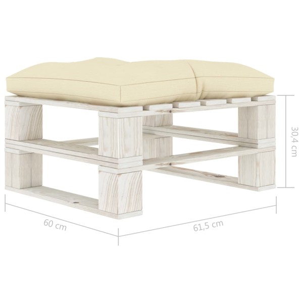 Otomana de palets de jardín madera con cojín crema Otomana de palets de jardín madera con cojín crema