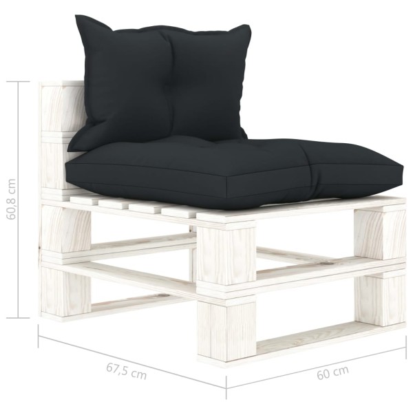 Muebles de palets de jardín 5 pzas madera cojines antracita