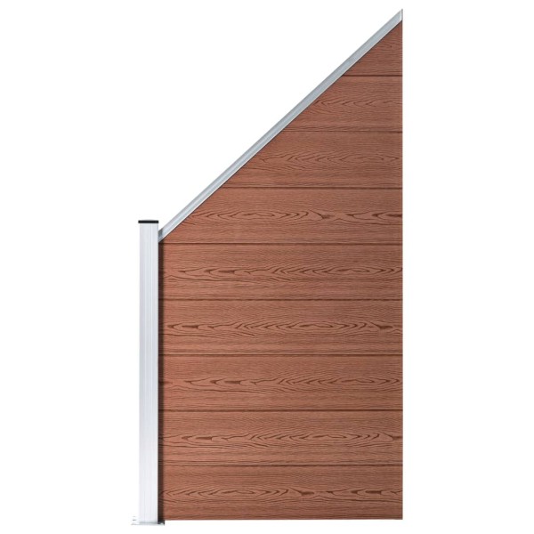 Set de valla 9 cuadradas + 1 oblicua WPC marrón 1657x186 cm Set de valla 9 cuadradas + 1 oblicua WPC marrón 1657x186 cm