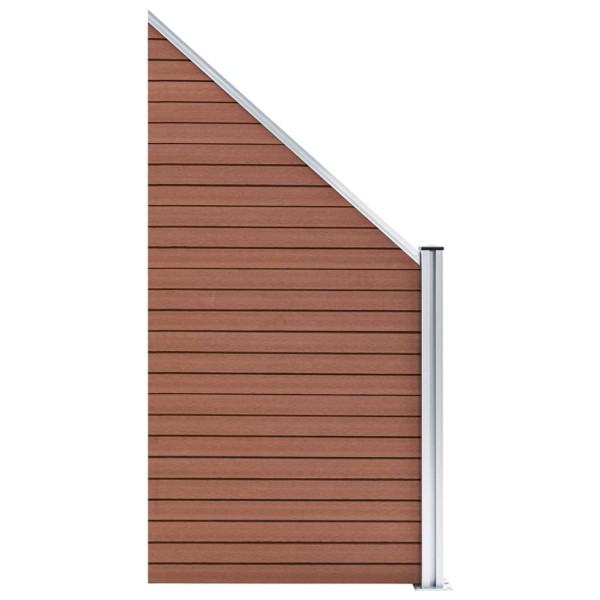 Set de valla 9 cuadradas + 1 oblicua WPC marrón 1657x186 cm Set de valla 9 cuadradas + 1 oblicua WPC marrón 1657x186 cm