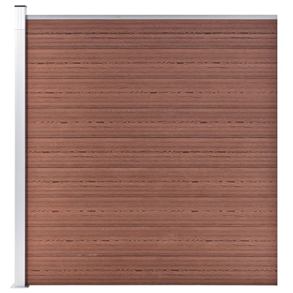 Set de valla 2 cuadradas + 1 oblicua WPC marrón 446x186 cm Set de valla 2 cuadradas + 1 oblicua WPC marrón 446x186 cm