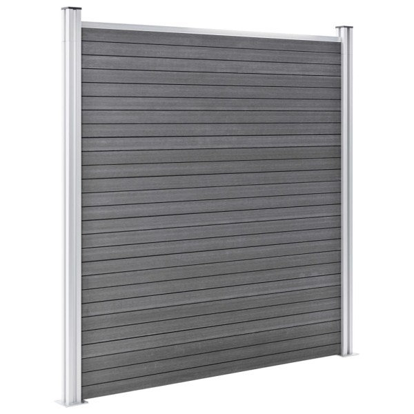 Set de valla 3 cuadradas + 1 oblicua WPC gris 619x186 cm Set de valla 3 cuadradas + 1 oblicua WPC gris 619x186 cm