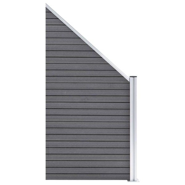 Set de valla 3 cuadradas + 1 oblicua WPC gris 619x186 cm Set de valla 3 cuadradas + 1 oblicua WPC gris 619x186 cm