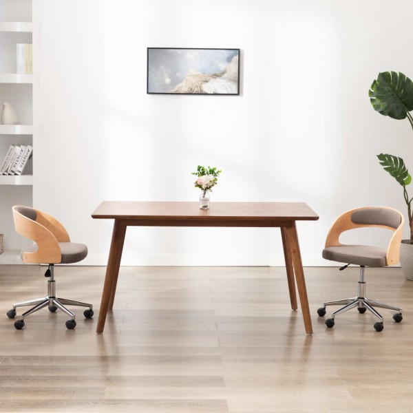 Sillas comedor giratorias 2 uds madera curvada tela gris taupe Sillas comedor giratorias 2 uds madera curvada tela gris taupe