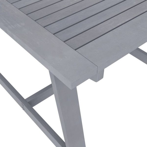 Juego de comedor de jardín 3 pzas madera maciza de acacia gris Juego de comedor de jardín 3 pzas madera maciza de acacia gris