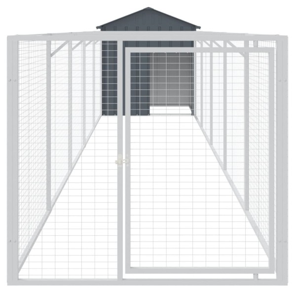 Caseta perros con tejado acero galvanizado gris 117x609x123 cm Caseta perros con tejado acero galvanizado gris 117x609x123 cm