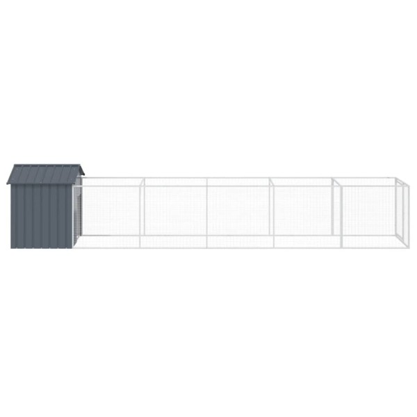 Caseta perros con tejado acero galvanizado gris 117x609x123 cm Caseta perros con tejado acero galvanizado gris 117x609x123 cm