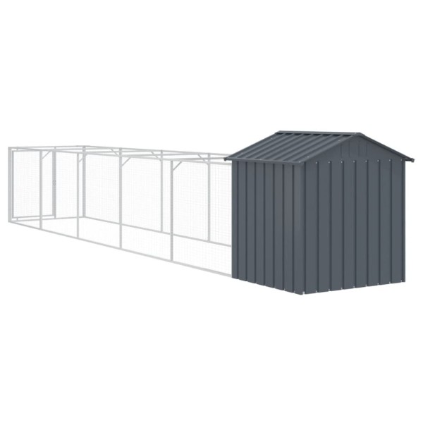 Caseta perros con tejado acero galvanizado gris 117x609x123 cm Caseta perros con tejado acero galvanizado gris 117x609x123 cm